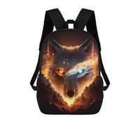 sinyumoney Sac À Dos Imprimé En 3D Fiery Wolf Portrait Sacs D'école Pour Enfants, Sacs À Dos Grande Capacité Pour Les Voyages, Sacs À Livres Tendance, Sac À Dos Garçon Fille 17inch
