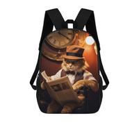 sinyumoney Sac À Dos Imprimé En 3D Funny Fluffy Cat Reading Sacs D'école Pour Enfants, Sacs À Dos Grande Capacité Pour Les Voyages, Sacs À Livres Tendance, Sac À Dos Garçon Fille 17inch