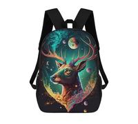 sinyumoney Sac À Dos Imprimé En 3D Galactic Deer Dreamscape Sacs D'école Pour Enfants, Sacs À Livres, Sac À Dos De Voyage Léger, Sac D'école Pour Garçons Et Filles, Élèves Du Collège 17inch