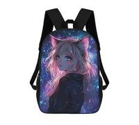 sinyumoney Sac À Dos Imprimé En 3D Galactic Fantasy Cat-Eared Beauty Sacs D'école Pour Enfants, Sacs À Dos Grande Capacité Pour Les Voyages, Sacs À Livres Tendance, Sac À Dos Garçon Fille 17inch