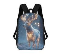 sinyumoney Sac À Dos Imprimé En 3D Glowing Deer in Winter Forest Sacs D'école Pour Enfants, Sacs À Livres, Sac À Dos De Voyage Léger, Sac D'école Pour Garçons Et Filles, Élèves Du Collège 17inch