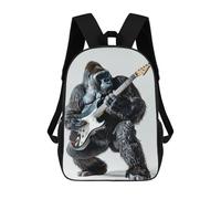 sinyumoney Sac À Dos Imprimé En 3D Gorilla Guitar Sacs D'école Pour Enfants, Sacs À Livres, Sac À Dos De Voyage Léger, Sac D'école Pour Garçons Et Filles, Élèves Du Collège 17inch