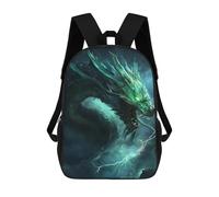 sinyumoney Sac À Dos Imprimé En 3D Green Dragon Artwork Sacs D'école Pour Enfants, Sacs À Livres, Sac À Dos De Voyage Léger, Sac D'école Pour Garçons Et Filles, Élèves Du Collège 17inch