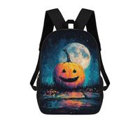 sinyumoney Sac À Dos Imprimé En 3D Halloween Pumpkin with Full Moon Sacs D'école Pour Enfants, Sacs À Livres, Sac À Dos De Voyage Léger, Sac D'école Pour Garçons Et Filles, Élèves Du Collège 17inch