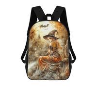 sinyumoney Sac À Dos Imprimé En 3D Halloween Witch Art Print -2 Sacs D'école Pour Enfants, Sacs À Livres, Sac À Dos De Voyage Léger, Sac D'école Pour Garçons Et Filles, Élèves Du Collège 17inch