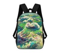 sinyumoney Sac À Dos Imprimé En 3D Island Above The Clouds Sacs D'école Pour Enfants, Sacs À Livres, Sac À Dos De Voyage Léger, Sac D'école Pour Garçons Et Filles, Élèves Du Collège 17inch