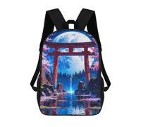 sinyumoney Sac À Dos Imprimé En 3D Japanese Moonlit Waterfall Sacs D'école Pour Enfants, Sacs À Livres, Sac À Dos De Voyage Léger, Sac D'école Pour Garçons Et Filles, Élèves Du Collège 17inch