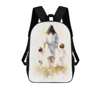 sinyumoney Sac À Dos Imprimé En 3D Jesus Walking with Children Sacs D'école Pour Enfants, Sacs À Dos Grande Capacité Pour Les Voyages, Sacs À Livres Tendance, Sac À Dos Garçon Fille 17inch