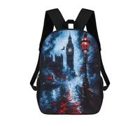 sinyumoney Sac À Dos Imprimé En 3D London Fog & Big Ben Sacs D'école Pour Enfants, Sacs À Dos Grande Capacité Pour Les Voyages, Sacs À Livres Tendance, Sac À Dos Garçon Fille 17inch