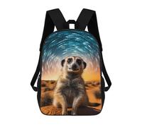 sinyumoney Sac À Dos Imprimé En 3D Meerkat in Desert Under Starry Sky Sacs D'école Pour Enfants, Sacs À Dos Grande Capacité Pour Les Voyages, Sacs À Livres Tendance, Sac À Dos Garçon Fille 17inch
