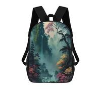 sinyumoney Sac À Dos Imprimé En 3D Misty Forest with Waterfall Sacs D'école Pour Enfants, Sacs À Livres, Sac À Dos De Voyage Léger, Sac D'école Pour Garçons Et Filles, Élèves Du Collège 17inch