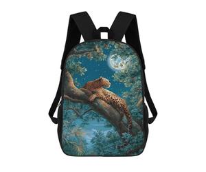 sinyumoney Sac À Dos Imprimé En 3D Moonlit Jungle Leopard Rest Sacs D'école Pour Enfants, Sacs À Dos Grande Capacité Pour Les Voyages, Sacs À Livres Tendance, Sac À Dos Garçon Fille 17inch