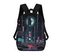 sinyumoney Sac À Dos Imprimé En 3D Neon Cityscape Under The Moon Sacs D'école Pour Enfants, Sacs À Dos Grande Capacité Pour Les Voyages, Sacs À Livres Tendance, Sac À Dos Garçon Fille 17inch