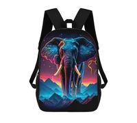sinyumoney Sac À Dos Imprimé En 3D Neon Elephant Mountainscape Sacs D'école Pour Enfants, Sacs À Livres, Sac À Dos De Voyage Léger, Sac D'école Pour Garçons Et Filles, Élèves Du Collège 17inch