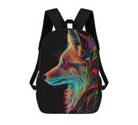 sinyumoney Sac À Dos Imprimé En 3D Neon Fox Profile Sacs D'école Pour Enfants, Sacs À Livres, Sac À Dos De Voyage Léger, Sac D'école Pour Garçons Et Filles, Élèves Du Collège 17inch