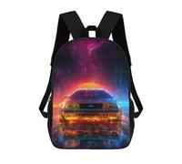 sinyumoney Sac À Dos Imprimé En 3D Neon Future Car Art Print Sacs D'école Pour Enfants, Sacs À Dos Grande Capacité Pour Les Voyages, Sacs À Livres Tendance, Sac À Dos Garçon Fille 17inch