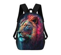 sinyumoney Sac À Dos Imprimé En 3D Neon Lion Portrait Sacs D'école Pour Enfants, Sacs À Livres, Sac À Dos De Voyage Léger, Sac D'école Pour Garçons Et Filles, Élèves Du Collège 17inch