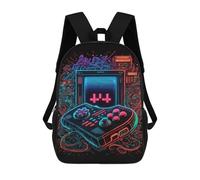 sinyumoney Sac À Dos Imprimé En 3D Neon Retro Gaming Console Sacs D'école Pour Enfants, Sacs À Livres, Sac À Dos De Voyage Léger, Sac D'école Pour Garçons Et Filles, Élèves Du Collège 17inch