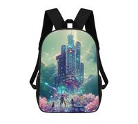 sinyumoney Sac À Dos Imprimé En 3D Neon Skyscraper Dreamscape -1 Sacs D'école Pour Enfants, Sacs À Livres, Sac À Dos De Voyage Léger, Sac D'école Pour Garçons Et Filles, Élèves Du Collège 17inch