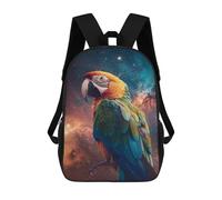 sinyumoney Sac À Dos Imprimé En 3D Parrot in Space Sacs D'école Pour Enfants, Sacs À Dos Grande Capacité Pour Les Voyages, Sacs À Livres Tendance, Sac À Dos Garçon Fille 17inch