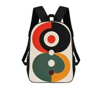 sinyumoney Sac À Dos Imprimé En 3D Pour Enfants 17inch Abstract Geometric Composition with Circles Sac De Voyage Léger Et Tendance Pour L'école Et Les Voyages Des Écoliers