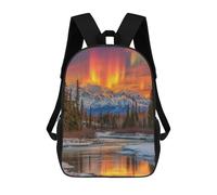 sinyumoney Sac À Dos Imprimé En 3D Pour Enfants 17inch Alaska's Aurora Borealis Majesty Sac De Voyage Léger Et Tendance Pour L'école Et Les Voyages Des Écoliers