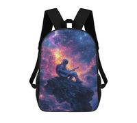 sinyumoney Sac À Dos Imprimé En 3D Pour Enfants 17inch Astronaut Playing Guitar in Space-4 Sac De Voyage Léger Et Tendance Pour L'école Et Les Voyages Des Écoliers