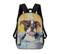 sinyumoney Sac À Dos Imprimé En 3D Pour Enfants 17inch Bath Time Fun for Dogs Sac De Voyage Léger Et Tendance Pour L'école Et Les Voyages Des Écoliers