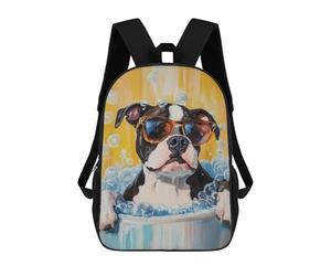 sinyumoney Sac À Dos Imprimé En 3D Pour Enfants 17inch Bath Time Fun for Dogs Sac De Voyage Léger Et Tendance Pour L'école Et Les Voyages Des Écoliers