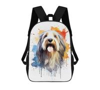 sinyumoney Sac À Dos Imprimé En 3D Pour Enfants 17inch Bearded Collie Watercolor Sac De Voyage Léger Et Tendance Pour L'école Et Les Voyages Des Écoliers