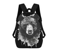 sinyumoney Sac À Dos Imprimé En 3D Pour Enfants 17inch Black Bear Watercolor Sac De Voyage Léger Et Tendance Pour L'école Et Les Voyages Des Écoliers