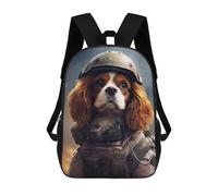 sinyumoney Sac À Dos Imprimé En 3D Pour Enfants 17inch Cavalier Dog Soldier Sac De Voyage Léger Et Tendance Pour L'école Et Les Voyages Des Écoliers