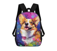 sinyumoney Sac À Dos Imprimé En 3D Pour Enfants 17inch Colorful Corgi Painting-2 Sac De Voyage Léger Et Tendance Pour L'école Et Les Voyages Des Écoliers
