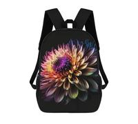 sinyumoney Sac À Dos Imprimé En 3D Pour Enfants 17inch Colorful Dahlia Bloom Sac De Voyage Léger Et Tendance Pour L'école Et Les Voyages Des Écoliers