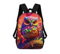sinyumoney Sac À Dos Imprimé En 3D Pour Enfants 17inch Colorful Owl 3d Sac De Voyage Léger Et Tendance Pour L'école Et Les Voyages Des Écoliers