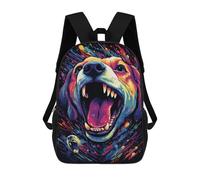 sinyumoney Sac À Dos Imprimé En 3D Pour Enfants 17inch Colorful Roaring Dog Art Print Sac De Voyage Léger Et Tendance Pour L'école Et Les Voyages Des Écoliers