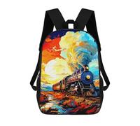 sinyumoney Sac À Dos Imprimé En 3D Pour Enfants 17inch Colorful Steam Train Landscape Sac De Voyage Léger Et Tendance Pour L'école Et Les Voyages Des Écoliers