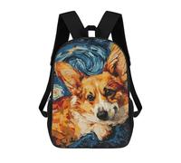 sinyumoney Sac À Dos Imprimé En 3D Pour Enfants 17inch Corgi Vangogh Sac De Voyage Léger Et Tendance Pour L'école Et Les Voyages Des Écoliers