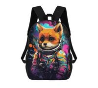 sinyumoney Sac À Dos Imprimé En 3D Pour Enfants 17inch Cosmic Fox Explorer-1 Sac De Voyage Léger Et Tendance Pour L'école Et Les Voyages Des Écoliers