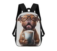 sinyumoney Sac À Dos Imprimé En 3D Pour Enfants 17inch Cute Dog And Espresso Sac De Voyage Léger Et Tendance Pour L'école Et Les Voyages Des Écoliers