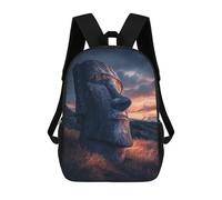 sinyumoney Sac À Dos Imprimé En 3D Pour Enfants 17inch Easter Island Statue Sunset-1 Sac De Voyage Léger Et Tendance Pour L'école Et Les Voyages Des Écoliers