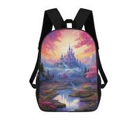 sinyumoney Sac À Dos Imprimé En 3D Pour Enfants 17inch Fantasy Castle Landscape Sac De Voyage Léger Et Tendance Pour L'école Et Les Voyages Des Écoliers