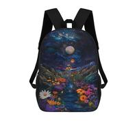 sinyumoney Sac À Dos Imprimé En 3D Pour Enfants 17inch Fantasy Forest Stream Night Sky Sac De Voyage Léger Et Tendance Pour L'école Et Les Voyages Des Écoliers