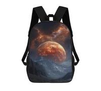 sinyumoney Sac À Dos Imprimé En 3D Pour Enfants 17inch Fiery Planet Over Mountain Range Sac De Voyage Léger Et Tendance Pour L'école Et Les Voyages Des Écoliers