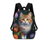 sinyumoney Sac À Dos Imprimé En 3D Pour Enfants 17inch Fluffy Cat Garden Sac De Voyage Léger Et Tendance Pour L'école Et Les Voyages Des Écoliers