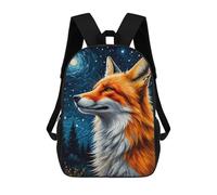sinyumoney Sac À Dos Imprimé En 3D Pour Enfants 17inch Fox Kitsune Starry Night Sac De Voyage Léger Et Tendance Pour L'école Et Les Voyages Des Écoliers