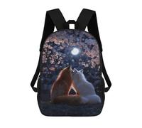 sinyumoney Sac À Dos Imprimé En 3D Pour Enfants 17inch Foxes Under Cherry Blossoms Sac De Voyage Léger Et Tendance Pour L'école Et Les Voyages Des Écoliers