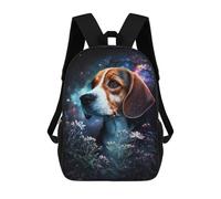 sinyumoney Sac À Dos Imprimé En 3D Pour Enfants 17inch Galactic Beagle with Flowers -2 Sac De Voyage Léger Et Tendance Pour L'école Et Les Voyages Des Écoliers