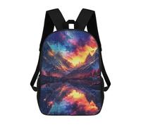 sinyumoney Sac À Dos Imprimé En 3D Pour Enfants 17inch Galactic Reflections Mountain Lake Sunset Sac De Voyage Léger Et Tendance Pour L'école Et Les Voyages Des Écoliers