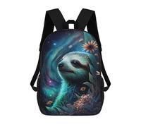 sinyumoney Sac À Dos Imprimé En 3D Pour Enfants 17inch Galactic Sloth with Flowers -5 Sac De Voyage Léger Et Tendance Pour L'école Et Les Voyages Des Écoliers